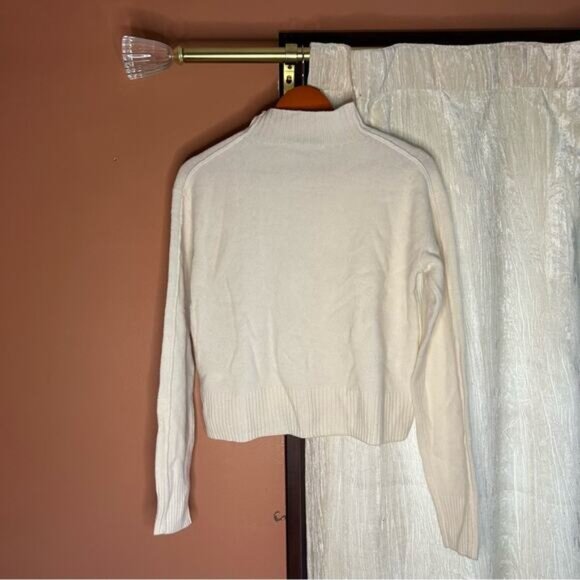 Everlane The Good Merino Wool Mockneck Sweater Cream White Bone NWT Size XS - Picture 6 of 7